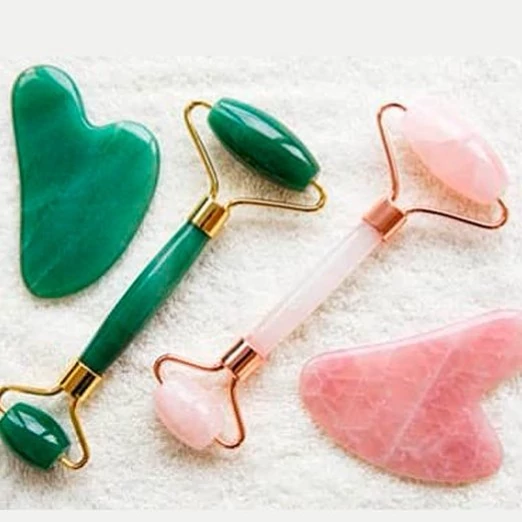 ماساژور صورت سنگ اصلی جید رولر و سنگ گواشا Relax