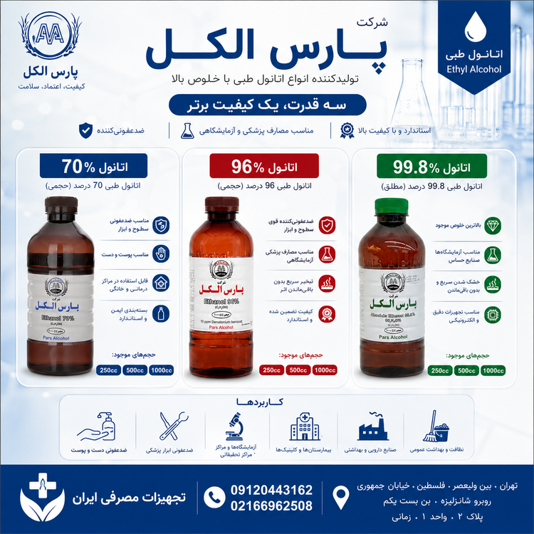 الکل مطلق پارس حجم 1 لیتر
